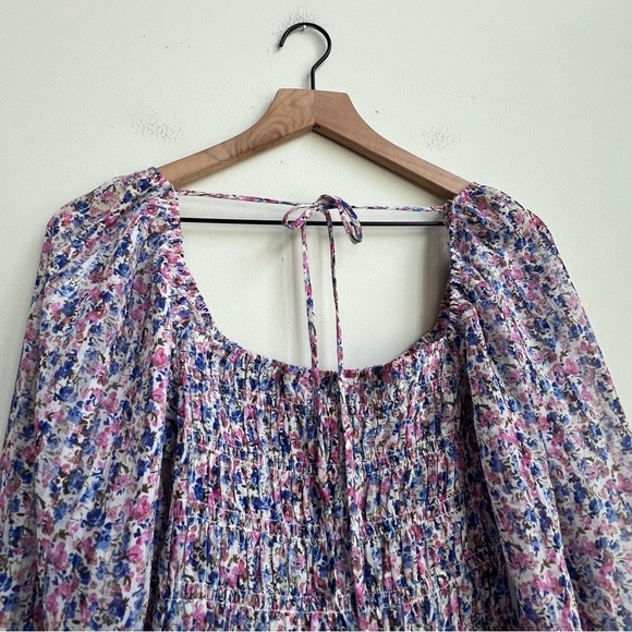 NWT Lucy Paris Mabel Floral Coquette Smocked Puff Sleeve Blouse Cottagecore XS - Picture 10 of 12